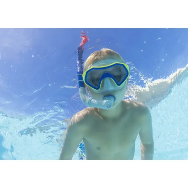 Bestway Swim Gear-Crusader Dark Blue Unisex Youth Snorkel Set with Fins, Ages 7+