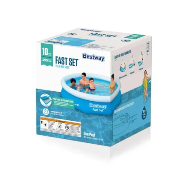 Bestway Fast Set Pools-Fast Set 10’ x 26” Round Inflatable Pool