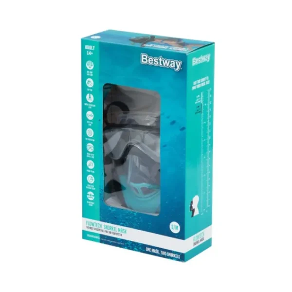 Bestway Swim Gear-Flowtech Multicolor Full-Face Snorkel Mask S/M