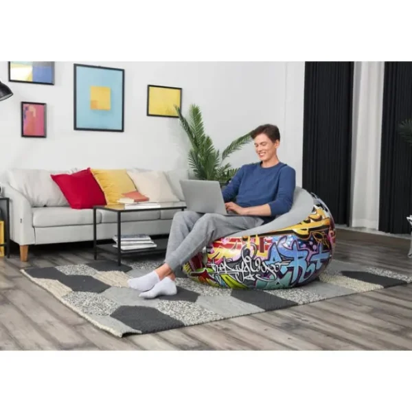 Bestway Inflatable Chairs-Graffiti Inflate-A-Chair Inflatable Chair