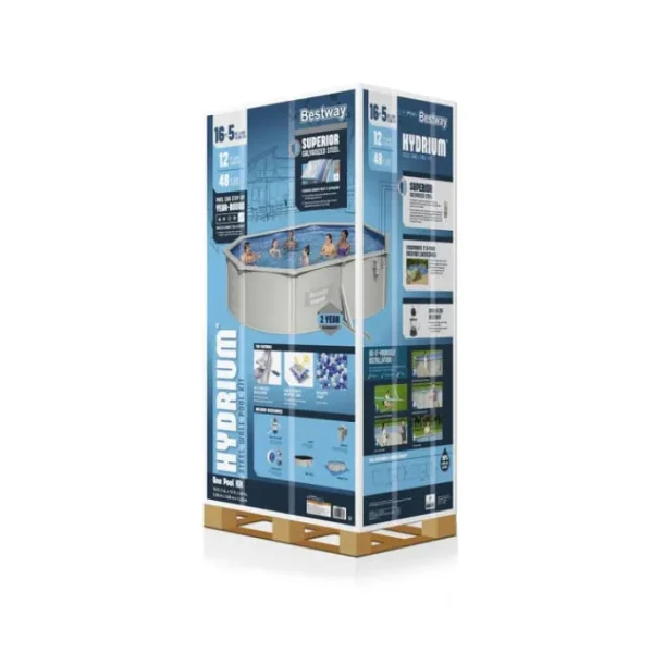 Bestway Hydrium Pools-Hydrium 16’5” x 12’ x 48” Steel Wall Above Ground Pool Set