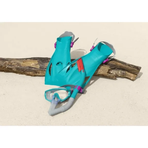 Bestway Swim Gear-Spark Wave™ Teal Unisex Adult Snorkel Set with Fins, Ages 14+