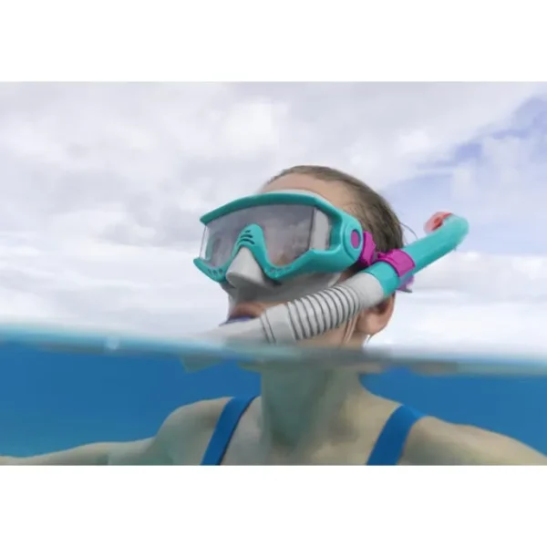 Bestway Swim Gear-Spark Wave™ Teal Unisex Adult Snorkel Set with Fins, Ages 14+