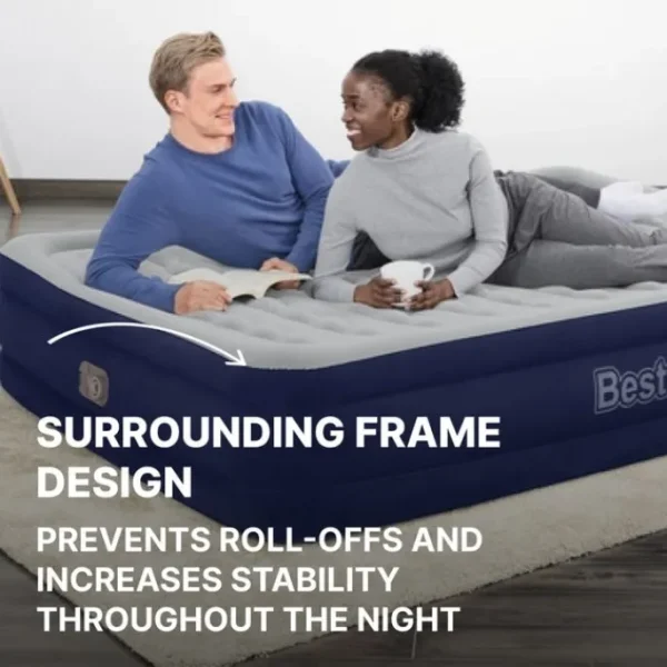 Bestway Indoor Air Mattresses-Tritech Air Mattress Queen 15" with Built-in AC Pump Included