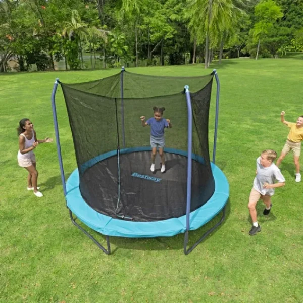 Bestway Trampolines-Xtreme Air 10 ft Outdoor Trampoline for Kids & Adults, No-Gap Enclosure, Foam-Padded Poles