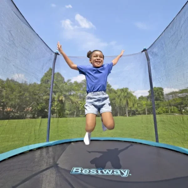 Bestway Trampolines-Xtreme Air 10 ft Outdoor Trampoline for Kids & Adults, No-Gap Enclosure, Foam-Padded Poles