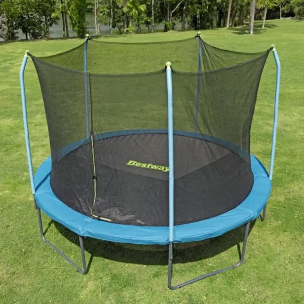 Bestway Trampolines-Xtreme Air 12 ft Outdoor Trampoline for Kids & Adults, No-Gap Enclosure, Foam-Padded Poles