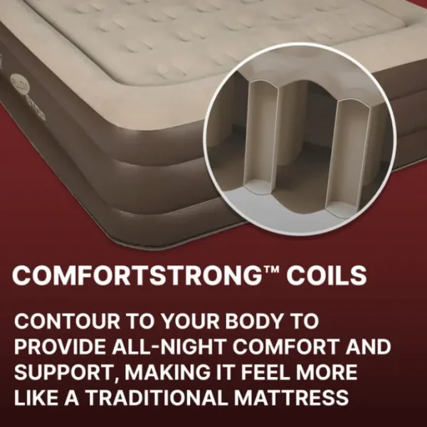 Bestway Indoor Air Mattresses | Outdoor Air Mattresses-Coleman SupportRest 18" Queen Double-High Air Mattress with 120V Rechargeable Pump