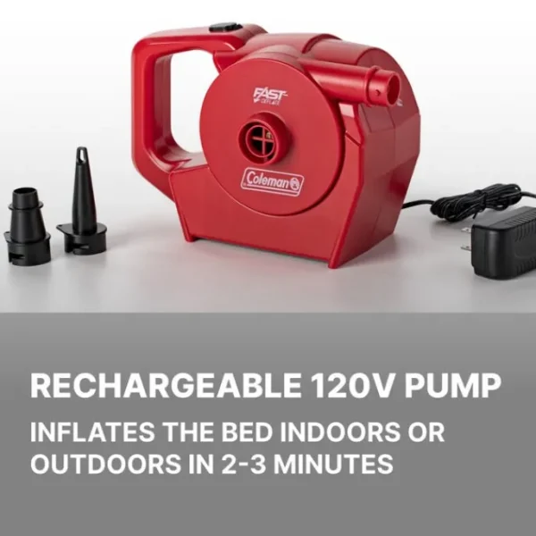 Bestway Indoor Air Mattresses | Outdoor Air Mattresses-Coleman SupportRest 18" Queen Double-High Air Mattress with 120V Rechargeable Pump