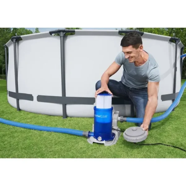 Bestway Filter Pumps-Flowclear 2,500 gal. Cartridge Filter Pump Replacement, Blue