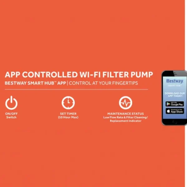 Bestway Filter Pumps-Flowclear 2000 Gal Smart Touch Wifi Above-Ground Pool Pump