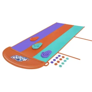 Bestway Water Slides-H2OGO! 16' Triple Water Slide with Sponge Soakers Toys and Three Riders