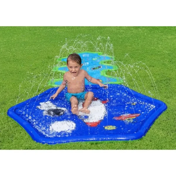 Bestway Sprinklers | Water Slides-H2OGO! Cosmic Adventure Kids Sprinkler Splash Pad and Inflatable Water Slide