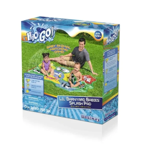 Bestway Blobz & Splash Pads | Sprinklers-H2OGO! Lil' Barnyard Babies Toddler Multicolor Sprinkler Splash Pad 65 in. x 44 in.