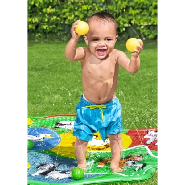 Bestway Blobz & Splash Pads | Sprinklers-H2OGO! Lil' Barnyard Babies Toddler Multicolor Sprinkler Splash Pad 65 in. x 44 in.