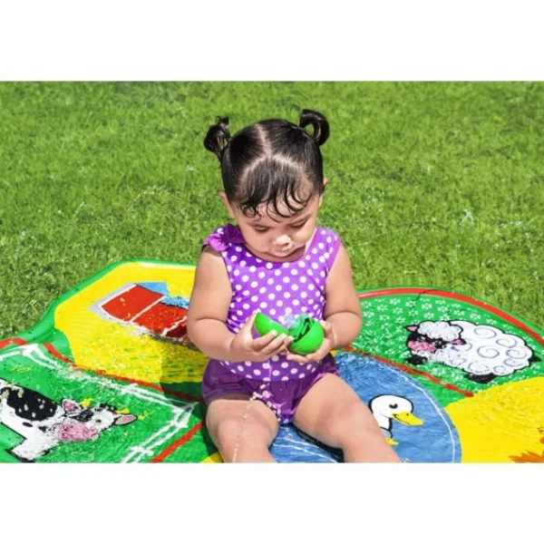 Bestway Blobz & Splash Pads | Sprinklers-H2OGO! Lil' Barnyard Babies Toddler Multicolor Sprinkler Splash Pad 65 in. x 44 in.