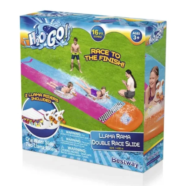 hogo_llama_rama_double_ra_2.webp Bestway Water Slides-H2OGO! Llama Rama Double Race Water Slide 16’