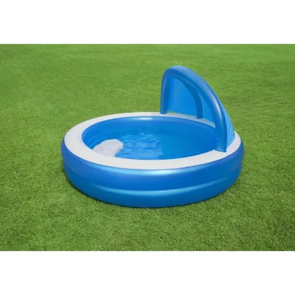 hogo_quot_x_quot_summer_d_3.webp Bestway Kiddie Pools-H2OGO! 7'11" x 55" Summer Days Inflatable Round Kiddie Pool with UV Careful Sunshade