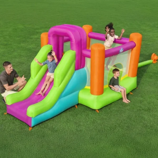 Bestway Bounce Houses | Bounce Houses-H2OGO!® Slide Flyer Kids Inflatable Mega Bouncer 6’, Ages 3+