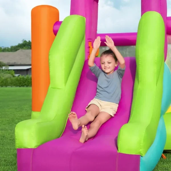 Bestway Bounce Houses | Bounce Houses-H2OGO!® Slide Flyer Kids Inflatable Mega Bouncer 6’, Ages 3+