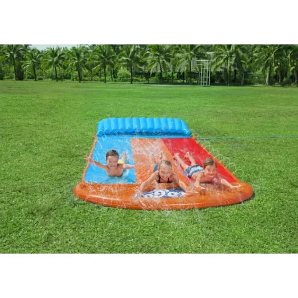 hogo_triple_water_slide_w_3.webp Bestway Water Slides-H2OGO! Triple Water Slide with Tsunami Splash Ramp 16'