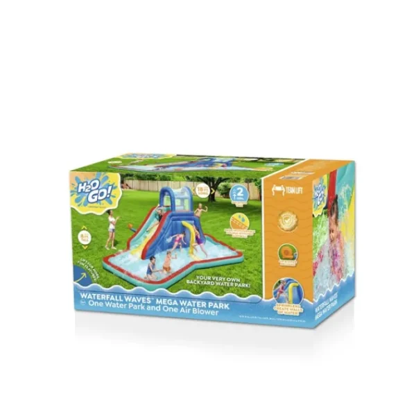 Bestway Mega Water Parks-H2OGO! Waterfall Waves Kids Inflatable Water Park 8’10”