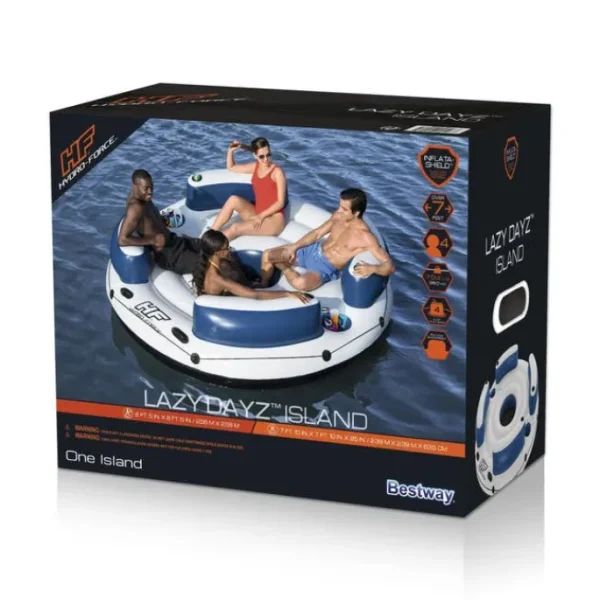 Bestway Islands-Hydro-Force Lazy Dayz 4-Person Inflatable Party Island 7’10”