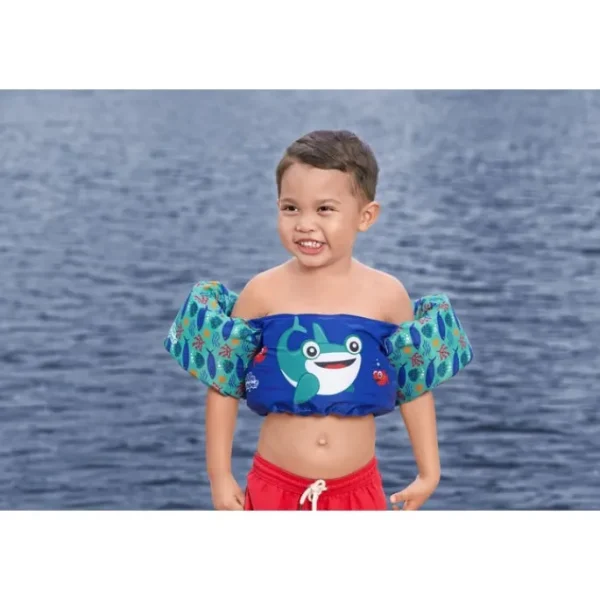 Bestway Puddle Jumper Life Jackets-Puddle Jumper Fabric Kids Deluxe Swim Vest with Armbands