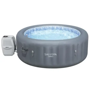 Bestway Airjet-SaluSpa Corsica Energy-Saving Smart AirJet Inflatable Hot Tub 4-6 person, Light Gray