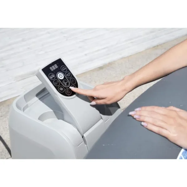 Bestway Airjet-SaluSpa Corsica Energy-Saving Smart AirJet Inflatable Hot Tub 4-6 person, Light Gray