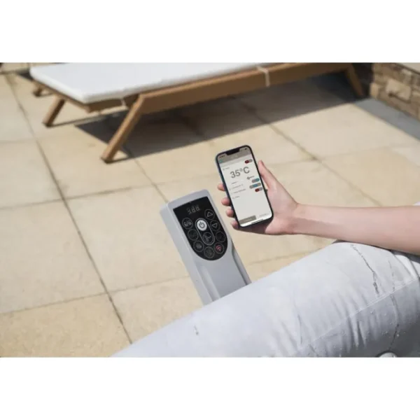 Bestway Energysense | Airjet-SaluSpa Hermosa Energy-Efficient Smart AirJet Inflatable Hot Tub with App Control 5-7 person, Black Marble