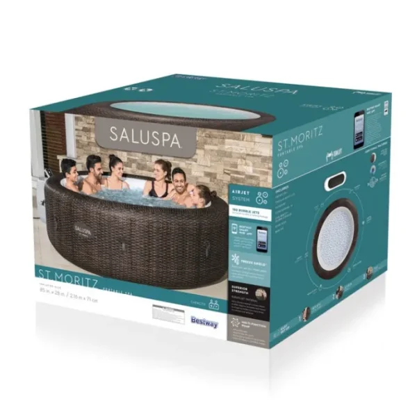 Bestway Energysense-SaluSpa St. Moritz EnergySense Smart Signature AirJet Inflatable Hot Tub with App-Control 5-7 person