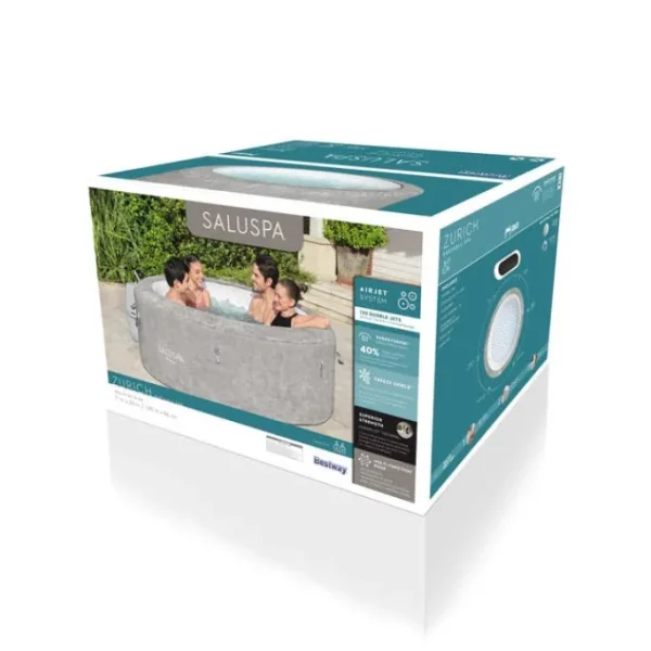 Bestway Energysense-SaluSpa Zurich AirJet Inflatable Hot Tub with EnergySense Cover 2-4 person