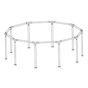 Bestway Pool Frames-Steel Pro MAX 10' x 30" Above Ground Round Pool Frame Set Replacement, Gray